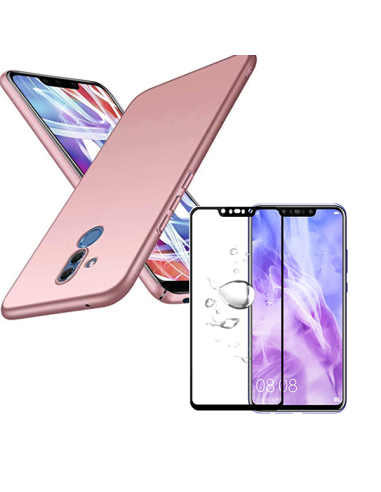 Kit Película de Vidro Temperado 5D Full Cover + Capa SlimShield para Huawei Mate 20 Lite - Rosa