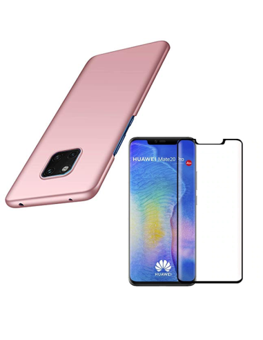 Kit Película de Vidro Temperado 5D Full Cover + Capa SlimShield para Huawei Mate 20 Pro - Rosa