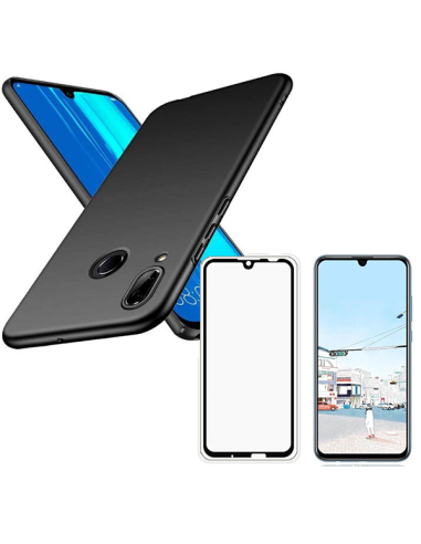 Kit Película de Vidro Temperado 5D Full Cover + Capa SlimShield para Huawei P Smart 2019 Preto