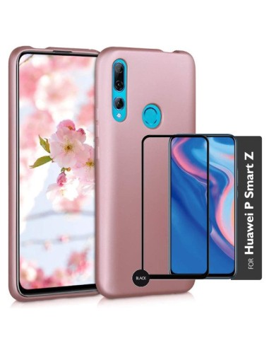 Kit Película de Vidro Temperado 5D Full Cover + Capa SlimShield para Huawei P Smart Z - Rosa