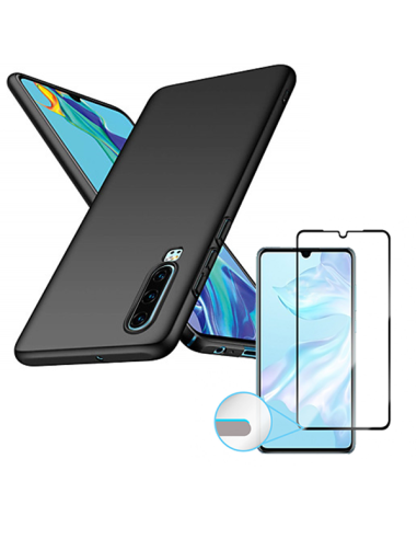 Kit Película de Vidro Temperado 5D Full Cover + Capa SlimShield para Huawei P30 - Preto