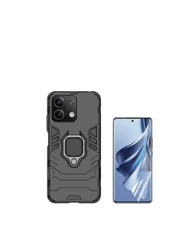 Kit Película Hydrogel Frente + Capa Military  para Xiaomi Redmi Note 13 - Preto