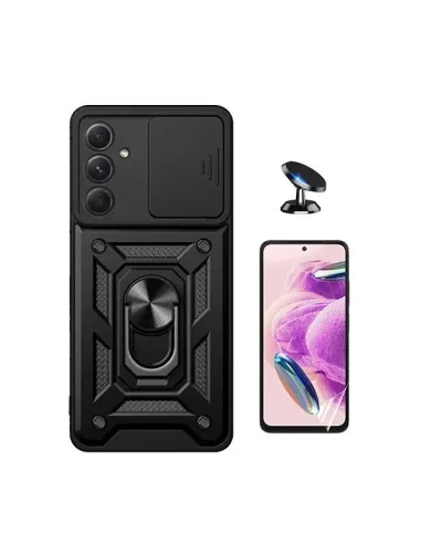 Kit Película Hydrogel Frente + Capa Magnetic Slide Window + Suporte Magnético para Samsung Galaxy A35 5G - Preto