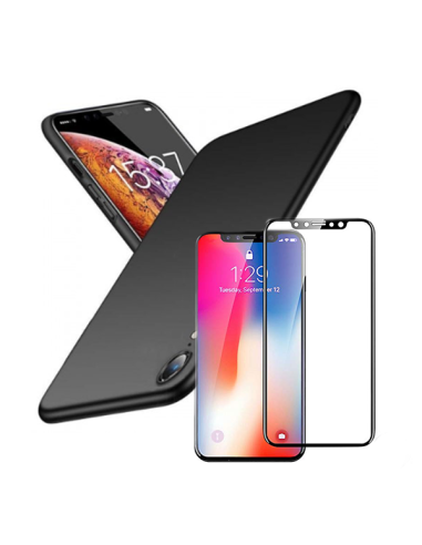 Kit Película de Vidro Temperado 5D Full Cover + Capa SlimShield para iPhone XR - Preto