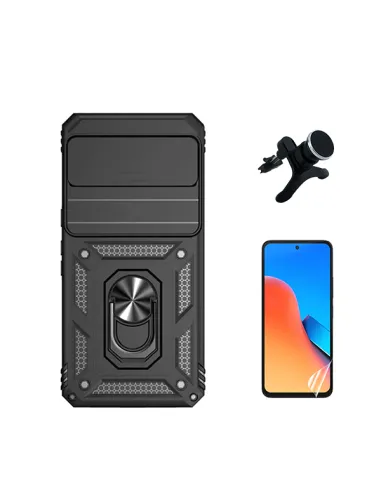 Kit Película Hydrogel Frente + Capa Magnetic Slide Window + Suporte Magnético Reforçado  para Google Pixel 8 - Preto