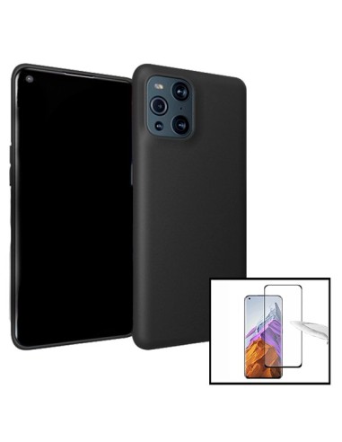 Kit Película de Vidro Temperado 5D Full Cover + Capa SlimShield para Oppo Find X3 - Preto