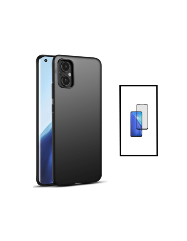 Kit Película de Vidro Temperado 5D Full Cover + Capa SlimShield para Oppo Reno8 Lite - Preto