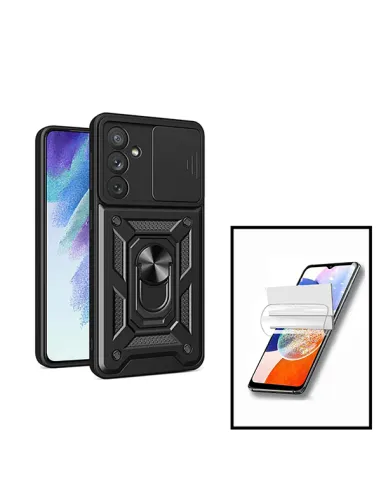 Kit Película Hydrogel Frente + Capa Magnetic Slide Window para Samsung Galaxy A34 5G - Preto