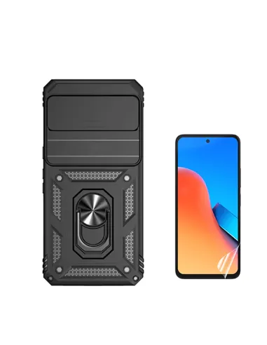 Kit Película Hydrogel Frente + Capa Magnetic Slide Window  para Google Pixel 8 Pro - Preto