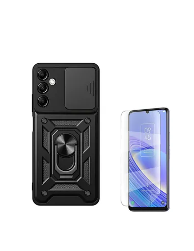 Kit Película Hydrogel Frente + Capa Magnetic Slide Window  para Samsung Galaxy A15 - Preto