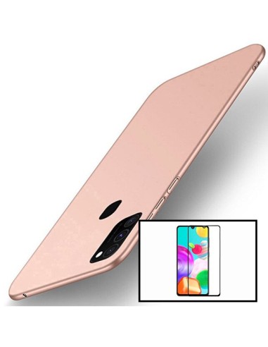 Kit Película de Vidro Temperado 5D Full Cover + Capa SlimShield para Samsung Galaxy F41 - Rosa