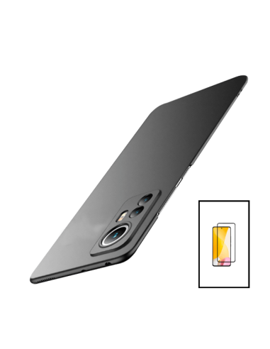 Kit Película de Vidro Temperado 5D Full Cover + Capa SlimShield para Xiaomi 12 Lite - Preto