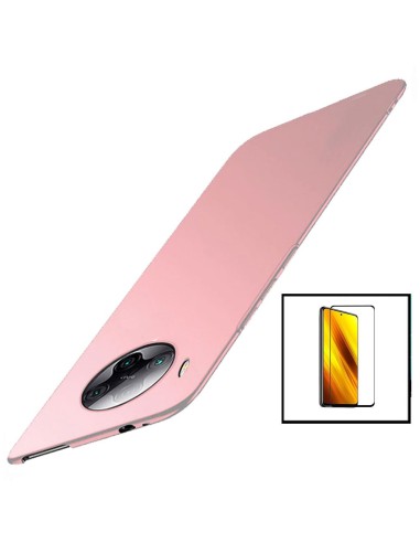 Kit Película de Vidro Temperado 5D Full Cover + Capa SlimShield para Xiaomi Mi 10i 5G - Rosa