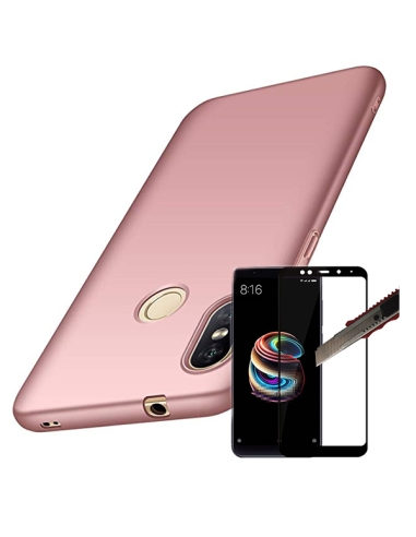 Kit Película de Vidro Temperado 5D Full Cover + Capa SlimShield para Xiaomi Mi A2 - Rosa