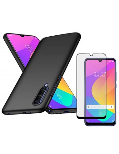 Kit Película de Vidro Temperado 5D Full Cover + Capa SlimShield para Xiaomi Mi A3 Preto