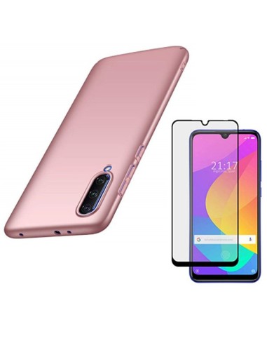 Kit Película de Vidro Temperado 5D Full Cover + Capa SlimShield para Xiaomi Mi A3 Rosa