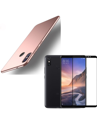 Kit Película de Vidro Temperado 5D Full Cover + Capa SlimShield para Xiaomi Mi Max 3 - Rosa