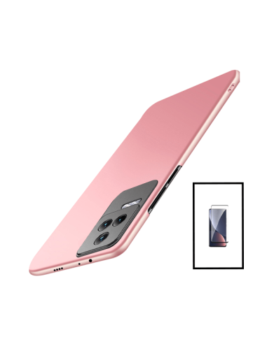 Kit Película de Vidro Temperado 5D Full Cover + Capa SlimShield para Xiaomi Poco F4 - Rosa