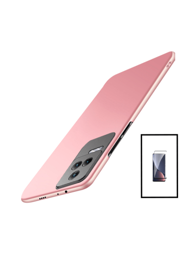 Kit Película de Vidro Temperado 5D Full Cover + Capa SlimShield para Xiaomi Poco F4 5G - Rosa