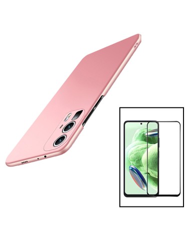 Kit Película de Vidro Temperado 5D Full Cover + Capa SlimShield para Xiaomi Poco F5 Pro - Rosa