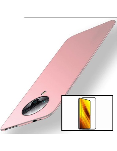 Kit Película de Vidro Temperado 5D Full Cover + Capa SlimShield para Xiaomi Poco X3 NFC - Rosa