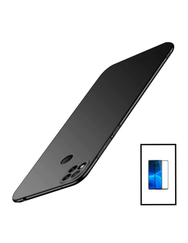 Kit Película de Vidro Temperado 5D Full Cover + Capa SlimShield para Xiaomi Redmi 10 Power - Preto