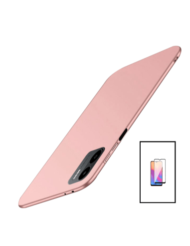 Kit Película de Vidro Temperado 5D Full Cover + Capa SlimShield para Xiaomi Redmi A1 - Rosa