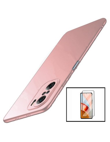 Kit Película de Vidro Temperado 5D Full Cover + Capa SlimShield para Xiaomi Redmi Note 10 Pro Rosa