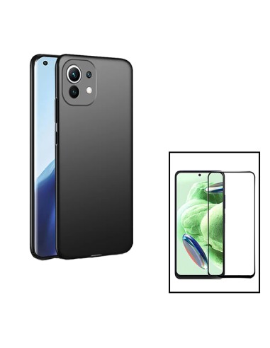 Kit Película de Vidro Temperado 5D Full Cover + Capa SlimShield para Xiaomi Redmi Note 12 4G - Preto