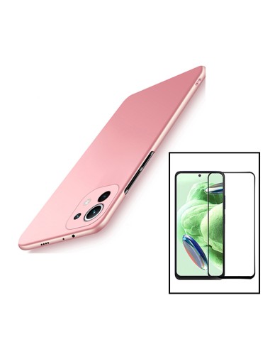 Kit Película de Vidro Temperado 5D Full Cover + Capa SlimShield para Xiaomi Redmi Note 12 4G - Rosa