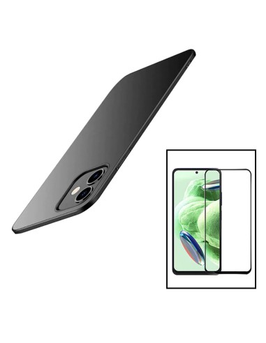 Kit Película de Vidro Temperado 5D Full Cover + Capa SlimShield para Xiaomi Redmi Note 12R Pro - Preto