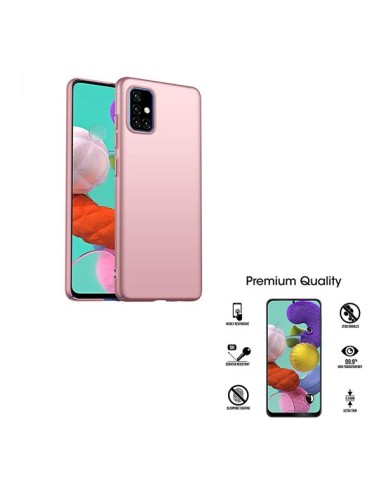 Kit Película de Vidro Temperado 5D Full Cover + Capa SlimShield Rosa para Samsung Galaxy A51 5G - Rosa