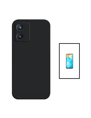 Kit Película Hydrogel Frente + Capa Silicone Líquido para Alcatel 1B (2022) - Preto