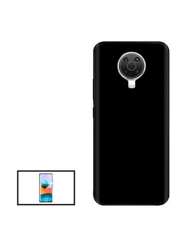 Kit Película Hydrogel Frente + Capa Silicone Líquido para Nokia G20 - Preto