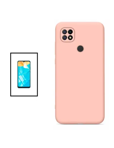 Kit Película Hydrogel Frente + Capa Silicone Líquido para Xiaomi Poco C40 - Rosa