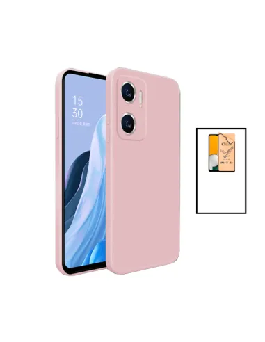 Kit Película Hydrogel Frente + Capa Silicone Líquido para Xiaomi Redmi 10 5G - Rosa