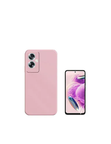 Kit Película Hydrogel Frente + Capa Silicone Líquido  para Oppo A79 5G - Rosa