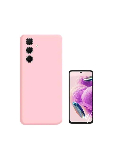 Kit Película Hydrogel Frente + Capa Silicone Líquido  para Samsung Galaxy A35 5G - Rosa