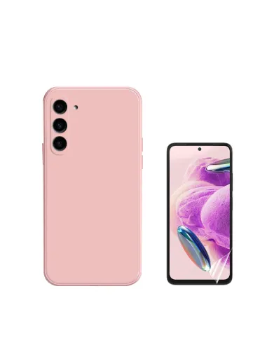 Kit Película Hydrogel Frente + Capa Silicone Líquido  para Samsung Galaxy S24 5G - Rosa