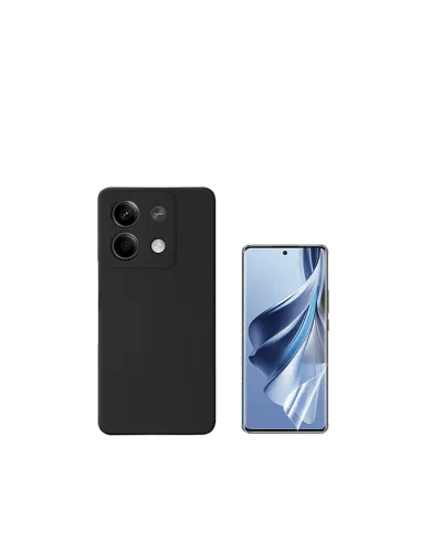 Kit Película Hydrogel Frente + Capa Silicone Líquido  para Xiaomi Redmi Note 13 - Preto