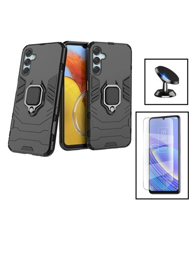 Kit Película Hydrogel Full Cover Frente + Capa 3X1 Military Defender + Suporte Magnético de Carro para Samsung Galaxy M34 5G - P