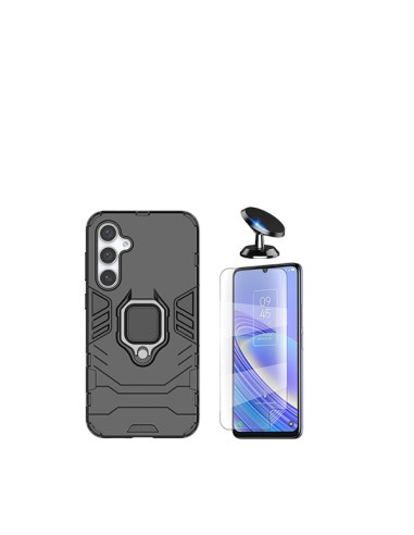 Kit Película Hydrogel Full Cover Frente + Capa 3X1 Military Defender + Suporte Magnético de Carro Phonecare para Samsung Galaxy 