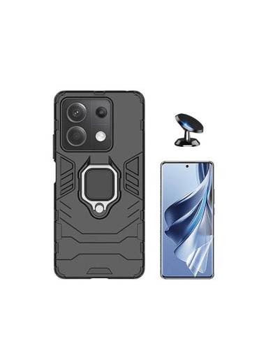 Kit Película Hydrogel Full Cover Frente + Capa 3X1 Military Defender + Suporte Magnético de Carro Phonecare para Xiaomi Poco X6 