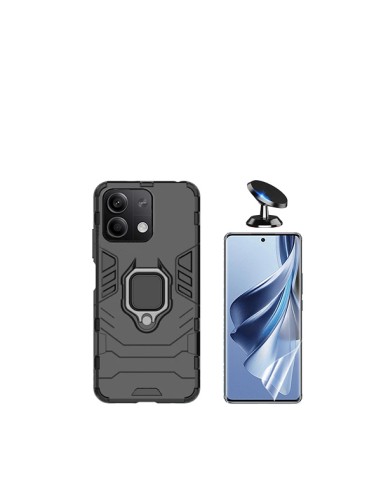 Kit Película Hydrogel Full Cover Frente + Capa 3X1 Military Defender + Suporte Magnético de Carro Phonecare para Xiaomi Redmi No