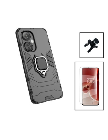 Kit Película Hydrogel Full Cover Frente + Capa 3X1 Military Defender + Suporte Magnético de Carro Reforçado para Oppo K11X - Pre