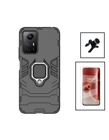 Kit Película Hydrogel Full Cover Frente + Capa 3X1 Military Defender + Suporte Magnético de Carro Reforçado para Xiaomi Redmi No