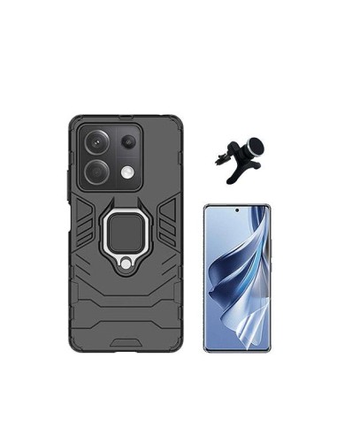 Kit Película Hydrogel Full Cover Frente + Capa 3X1 Military Defender + Suporte Magnético de Carro Reforçado Phonecare para Xiaom