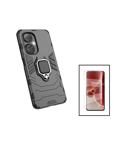 Kit Película Hydrogel Full Cover Frente + Capa 3X1 Military Defender para onePlus Nord CE 3 Lite - Preto