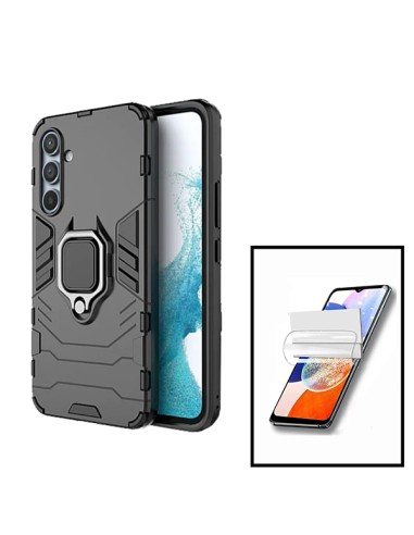 Kit Película Hydrogel Full Cover Frente + Capa 3X1 Military Defender para Samsung Galaxy A34 5G - Preto