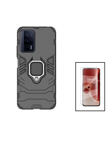 Kit Película Hydrogel Full Cover Frente + Capa 3X1 Military Defender para Xiaomi Poco F5 Pro - Preto
